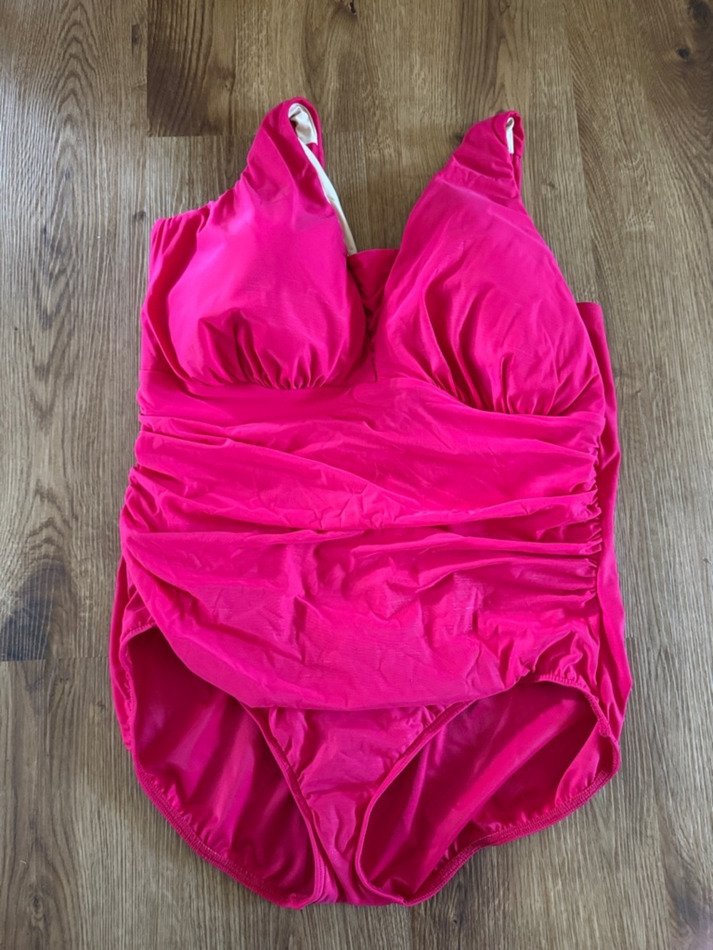 Lands' End Bright Pink One-Piece Swimsuit 24W DD